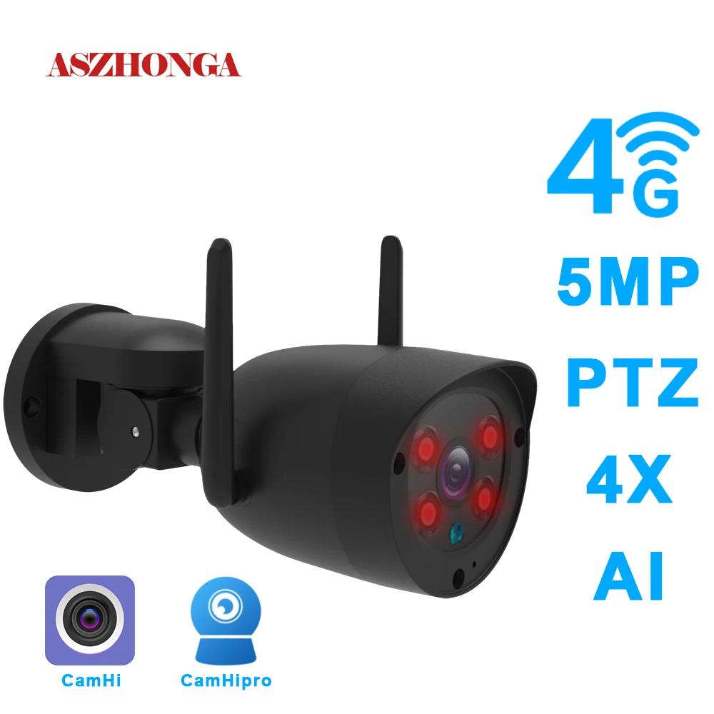 4G 5MP PTZ IP Камера ИК Ночное видение Крытый камеры видеонаблюдения HD AI автоматическое отслеживание Открытый Wi Fi