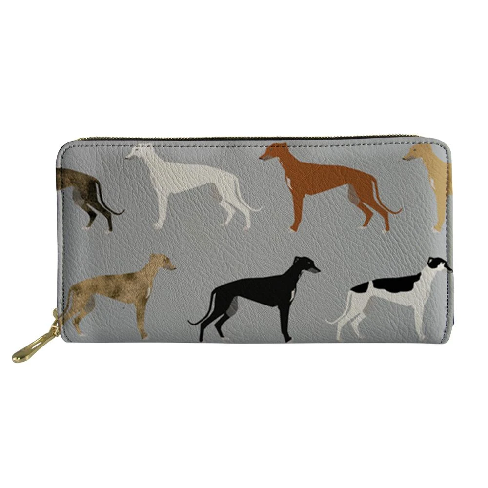 Carteras y con estampado de Galgo para mujer, soporte de dinero en efectivo para teléfono, cartera larga de PU, bolsillo para monedas bonito para mujer|Carteras| - AliExpress
