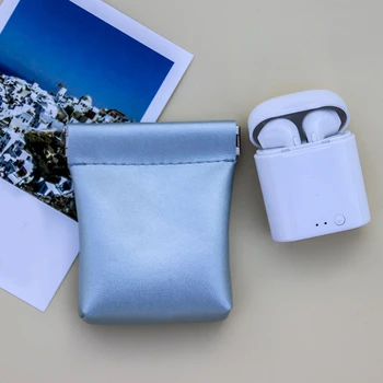 

Pu Leather Coin Purse Women Men Small Mini Short Wallet Bag Money Change Key Earbuds Headphone Credit Card Holder for Kids Girl