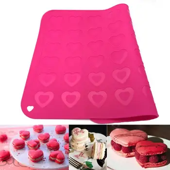 

Bakeware Shaped Silicone Macaroni Molds 42 Hearts For Muffin Oven, Baking Tray, Cake Liner, Macaron, Waffle Mat