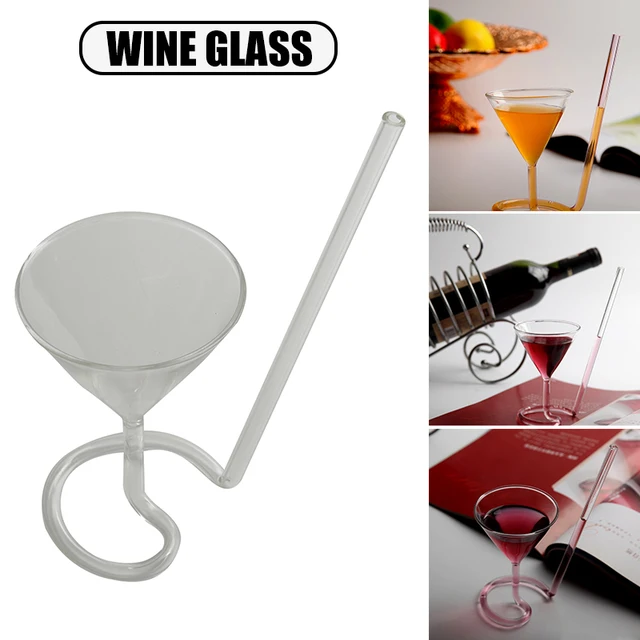 Creative Screw Spiral Straw Molecular Cocktail Glass Bar Party Wine Transparent Glass Martini Champagne Glass Wine Glass 09 1