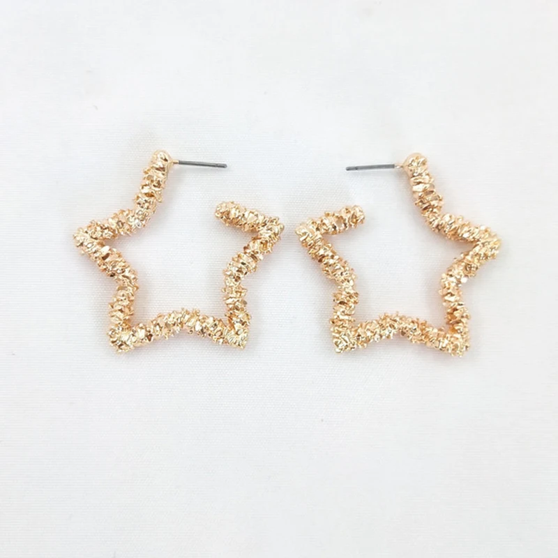 Серьги кольца женские металлические золотистые/серебристые с полыми