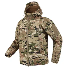 Shark Skin Soft Shell Tactical Military Jacket Men Fleece Waterproof Army Clothing Multicam Camouflage Windbreakers Men