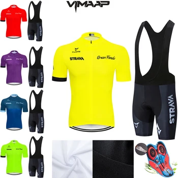 

2020 STRAVA Cycling Jersey Set Summer Mountain Bike Clothing Pro Bicycle Cycling Jersey Sportswear Suit Maillot Ropa Ciclismo