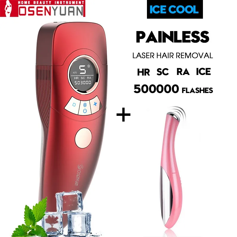 Lescolton новейший Эпилятор Icecool 4в1 IPL Depilador для удаления волос, лазерный эпилятор для удаления волос, постоянный Электрический эпилятор - Цвет: OSENYUAN ICECOOL