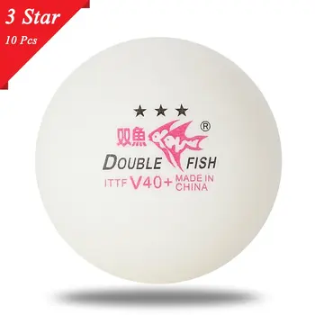 

10pcs/set Double Fish V40+ 3 Stars 40mm White Table Tennis Balls ABS Plastic Seamed Balls Training Ping Pong Balls