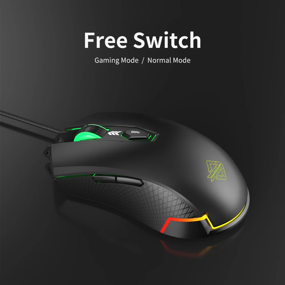 Ajazz AJ203 USB Проводная игровая мышь 7 кнопок 3000 dpi RGB компьютерная мышь с подсветкой оптическая Эргономика игровая мышь для Esport ноутбук для геймеров