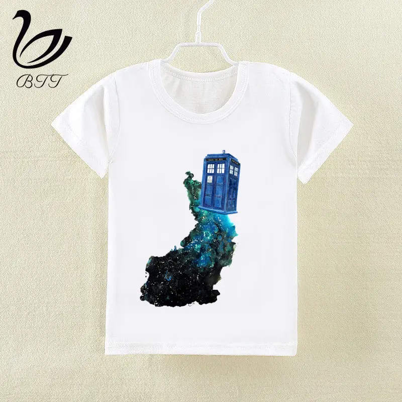 Модная футболка с забавным принтом «Doctor Who Dr», детские летние топы с круглым вырезом, футболка для мальчиков и девочек - Цвет: F