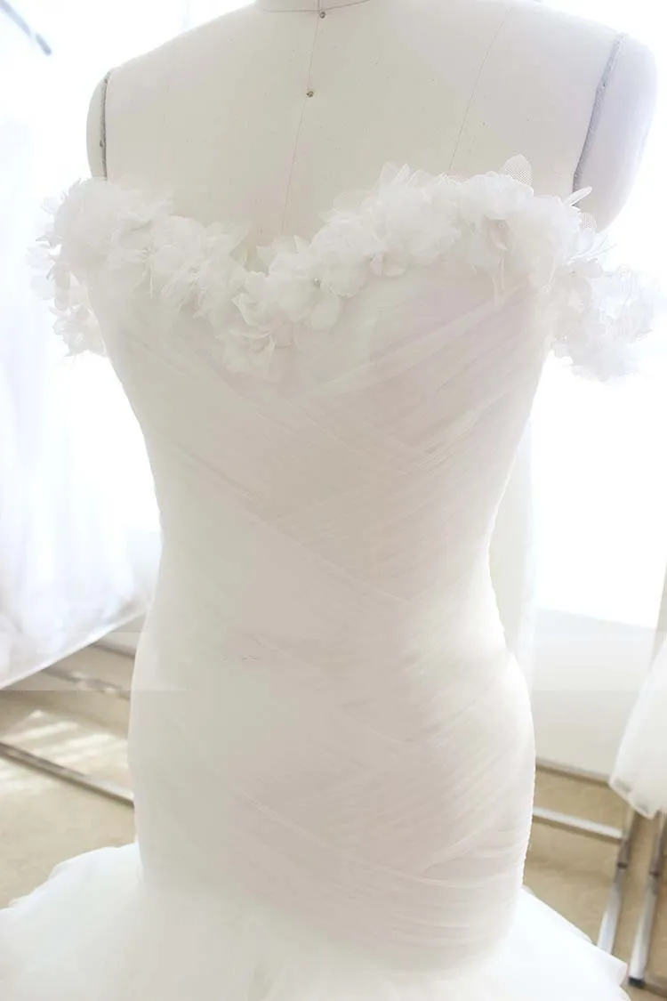 Vestido De Csamento, винтажное белое сексуальное платье на бретельках, милое, без рукавов, со складками, Русалка, свадебное платье MA-7