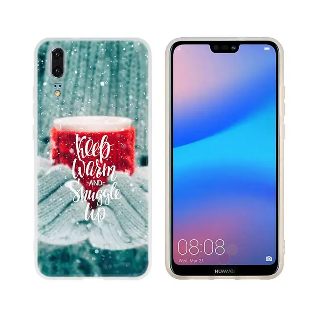Soft Silicone Case For Huawei P50 P40 P30 P20 Lite E Pro Plus P Smart Z 2019 2020 Coque Winter warmth hd printing 02