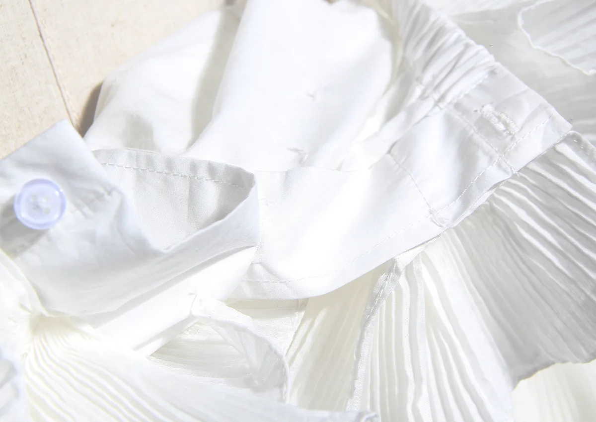 Fashion Tide New Autumn And Winter Ruffles Pleated Off The Shoulder Full Sleeves Single Breasted Cotton Shirt BLOUSE