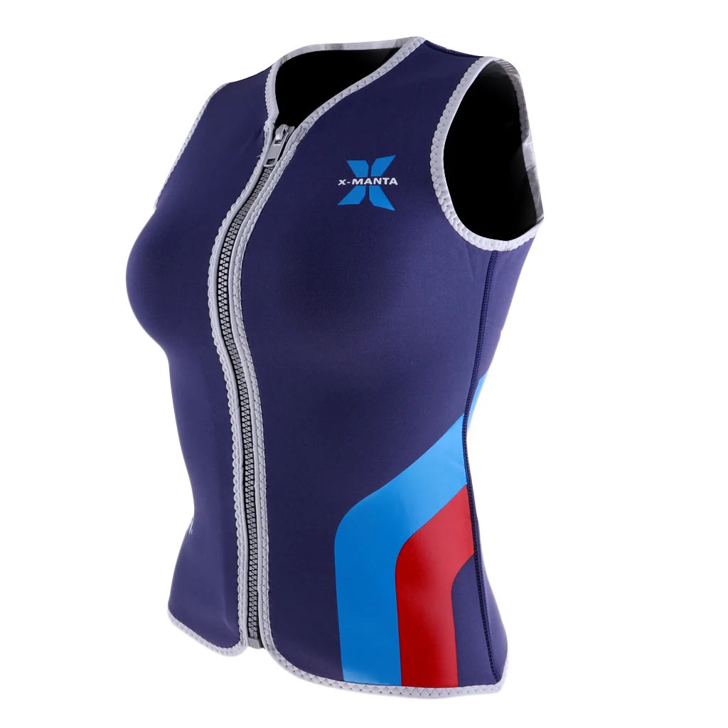 Women`s Wetsuits Top Premium Neoprene 3mm Zipper Wetsuit Vest for Surf Windsurf Kitesurfing Diving Swimsuit Swimwear