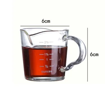 

Heat Resistant Double Spout Glass Coffee Measuring Cup for Home and Kitchen JAN88
