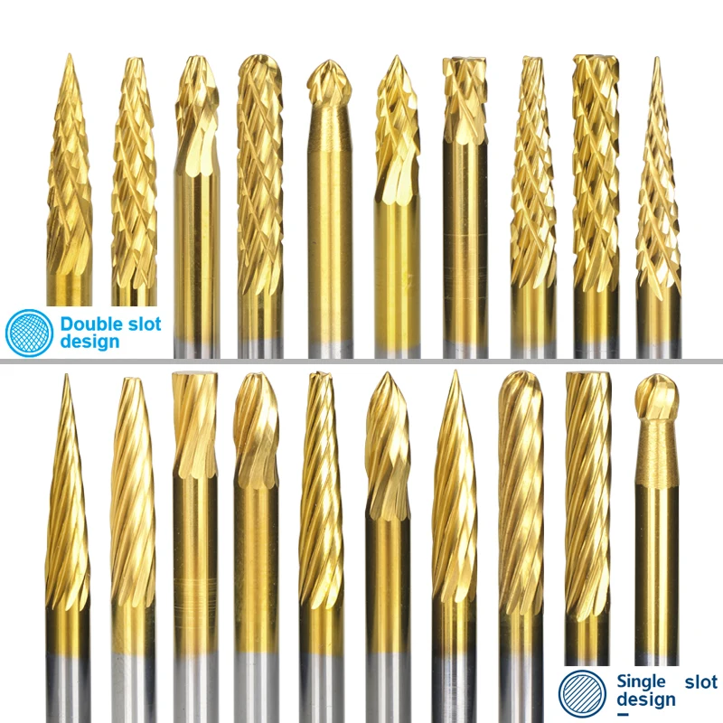 HSS Rotary Burrs Set 3mm Shank Diamond Rotary Burrs For Dremel Tools