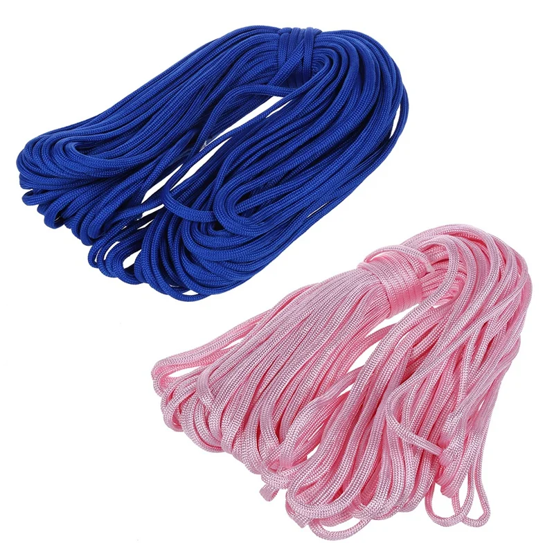 2 pcs 100ft 7 Strand 550 Survival Bushcraft Паракорд парашютный шнур Тип III-розовый и синий