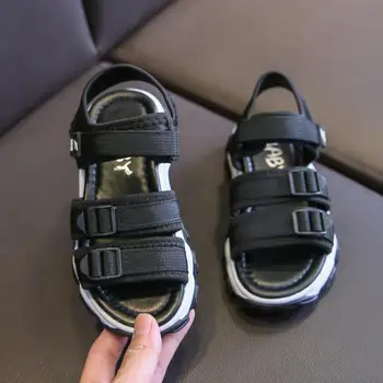 

Summer Kids Sandals Baby Boy Beach Shoes Leather Children Sandals Fashion Non-slip With Arch Support Casual Flats