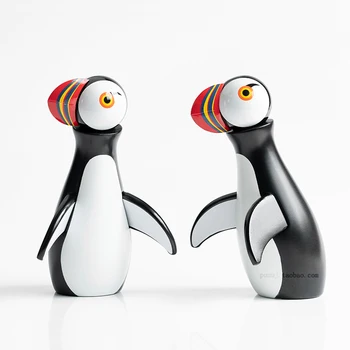 

Nordic Decorative Puffin Handmade Wooden Figurine Bedroom Living Room Home Decoration Accessories Ornaments Holiday Gift Toys