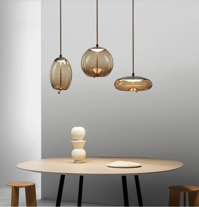 

Nordic simple glass pendant lamp restaurant window bar bedroom bedside light luxury
