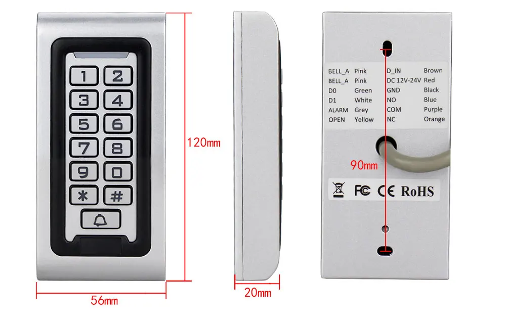 OBO IP68 Водонепроницаемая клавиатура контроля доступа Клавиатура RFID металлический корпус для двери Система контроля доступа открытый непромокаемый WG26 ридер