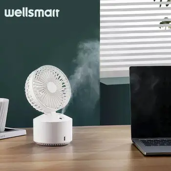 

New Wellsmart 3 in 1 Mini Cooling Fan Bladeless Desktop Fan Mist Humidifier LED Night Light FAN for Summer