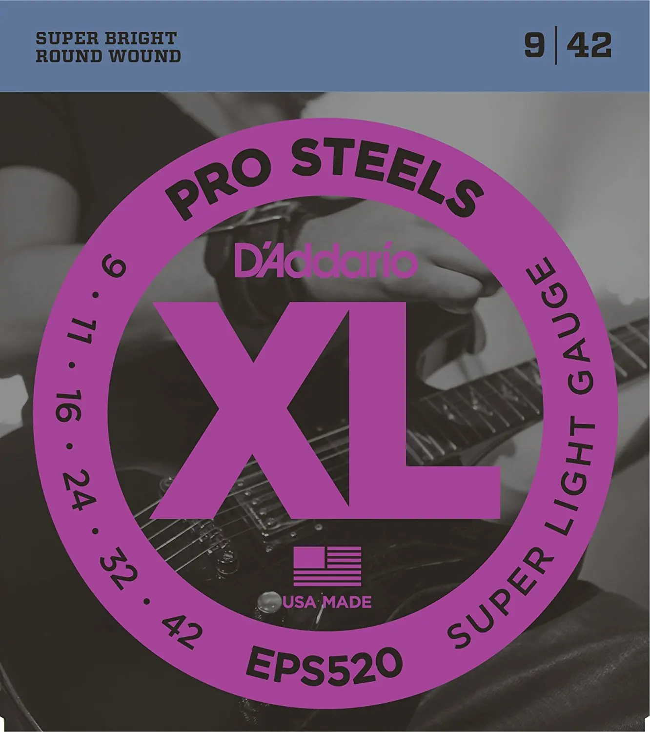 D�rio EPS520 ProSteels Electric Guitar Strings Super Light 9-42 | Спорт и развлечения