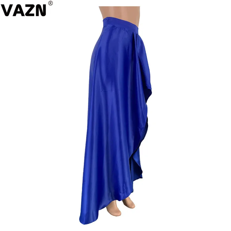 VAZN, новейший стиль, асимметричное, для молодых леди, для заметок, сексуальное, клубный стиль, одноцветное, высокая талия, для женщин, жоржет, макси, бальное платье, юбки