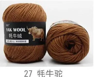 factory price 5pcs Thick hand knitting yarn Yak Wool Blended yarn 3mm extra fine fancy knitting yarn - Цвет: 27