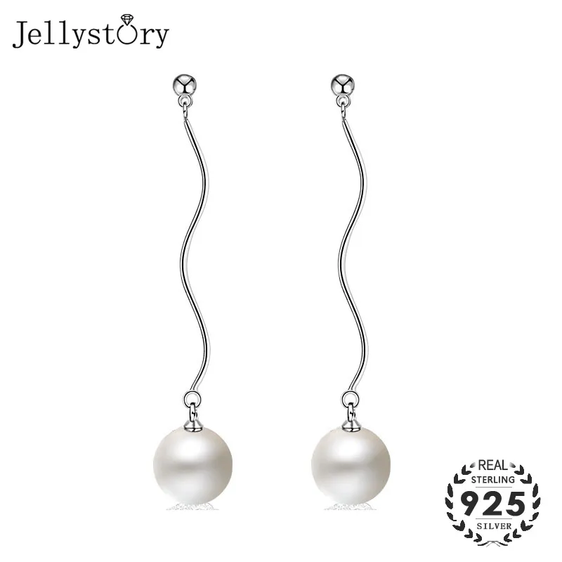 Jellystory модные 925 серебро серьги с натуральным пресноводным жемчужные жемчугом