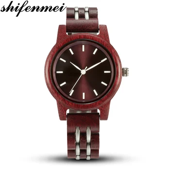

SHIFENMEI Natural Men Watch Wood Watches Simple Male Female Quartz Men's Watch Wooden Clock for Lover's Gift Relogio Masculino