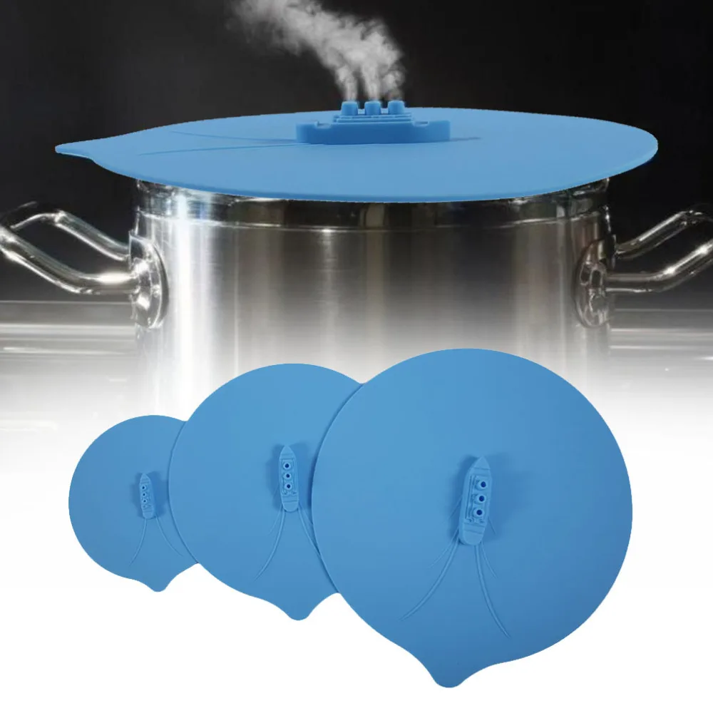 3pcs/set Creative Novel Design Silicone Steam Lid Steam Ship Steamer Lid Home Kitchen Practical Anti-Spill Pot Lid Set