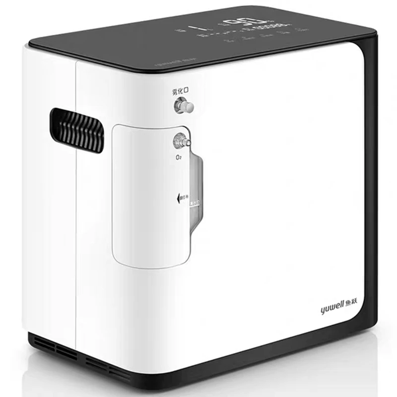 מכונת חמצן ניידת YUWELL YU360, מחולל חמצן רפואי, מכונת חמצן ביתית, מקשי לוח LCD באנגלית