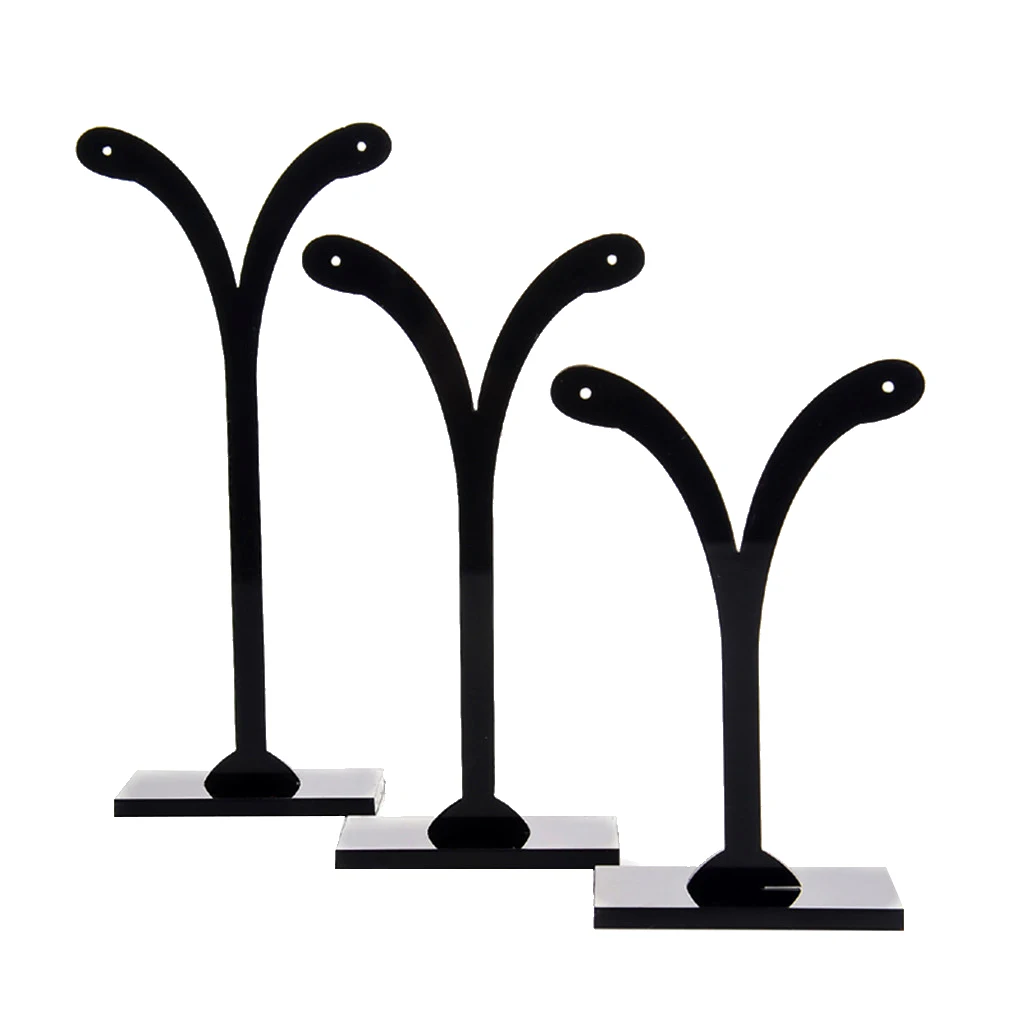 3 Pcs Vintage Jewellery Tree Earrings Hanger Holder Organizer Rack Black