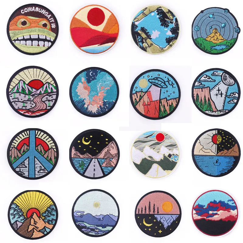 

Нашивка «сделай сам» в дикой природе, мультяшная вышивка, нашивка для одежды, наклейки, значки, термоклейкие нашивки для детской джинсовой аппликации