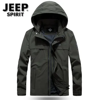

JEEP SPIRIT Autumn Man Jacket Men Windbreaker Military Jackets Coats Hooded Casual Outdoor Jacket Men Jaqueta masculina M-3XL
