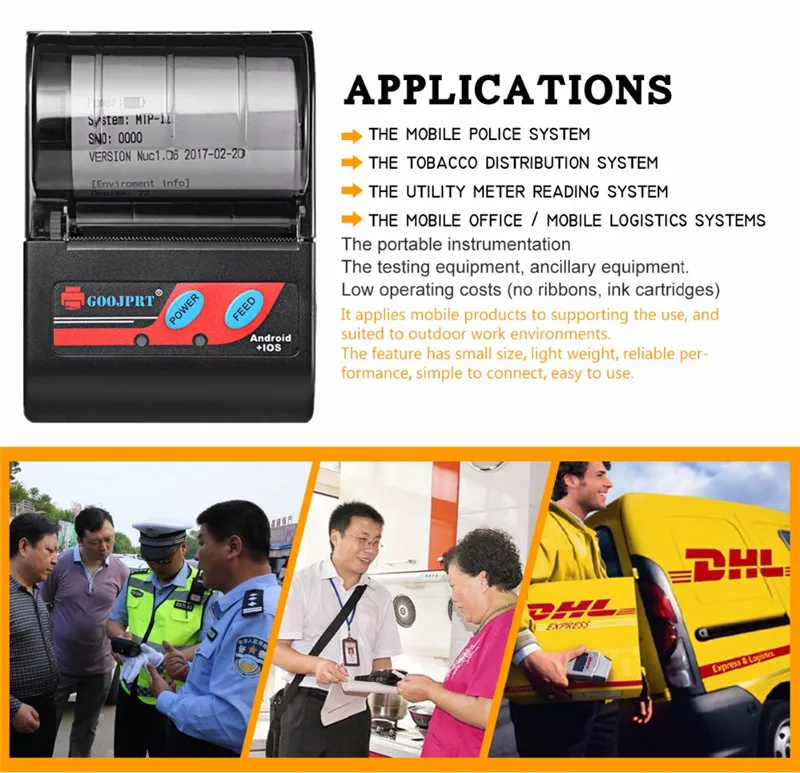 MTP 2 Bluetooth Mini wireless thermal printer portable printer (6)