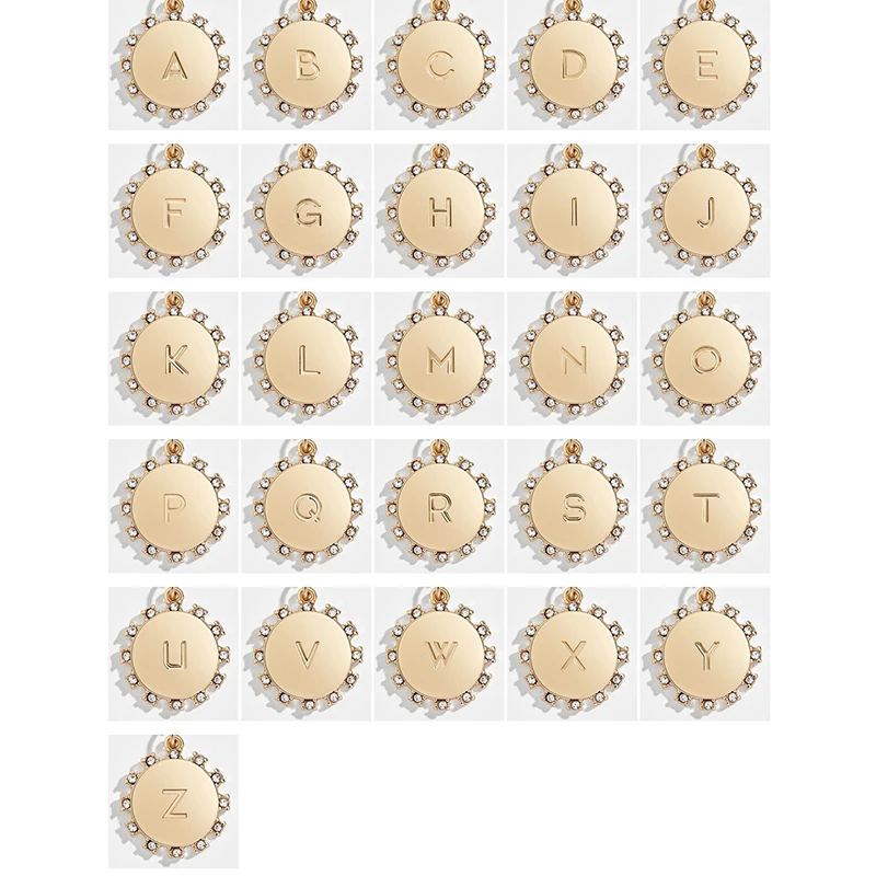 Letter Initial A-Z Pendant Necklace for Women Tiny Heart Round Cz Capital Letter Name Necklace Fashion Girls Jewelry Gift