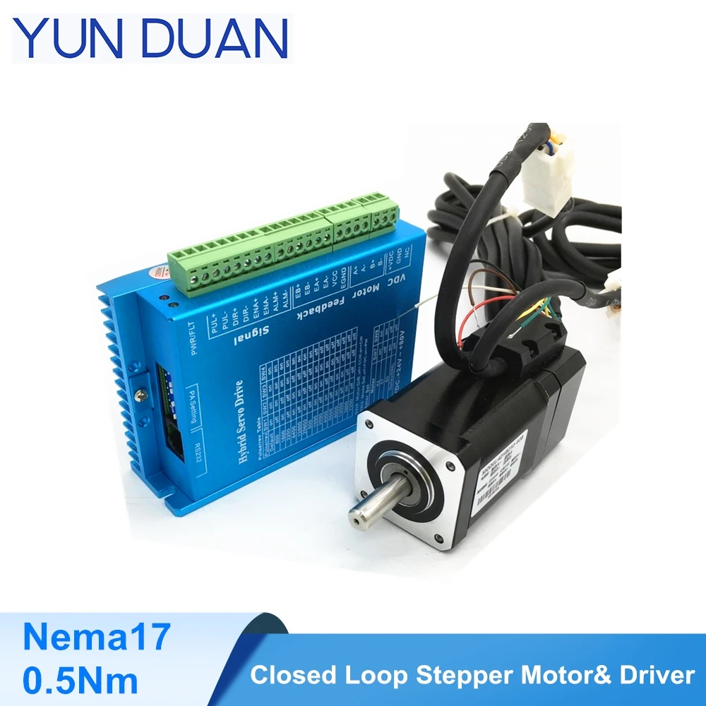 

Nema17 набор драйверов замкнутый цикл шаговый двигатель 0.5нм 75Oz-in Гибридный кодер простой сервопривод шаговый двигатель с драйвером HB808C 2 фазы