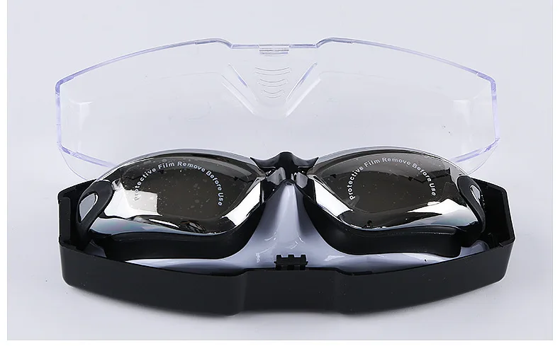 Очки для плавания стиль гальванические водонепроницаемые анти-туман взрослых Силикагель плавательные очки цельный наушник