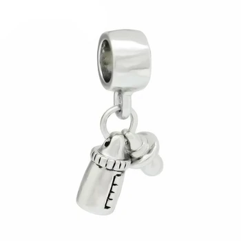 

Cute Baby Bottle Pacifier Pendant Charm Beads Female DIY Jewelry Pop Amulet Fit Bracelet Women's DIY Jewelry