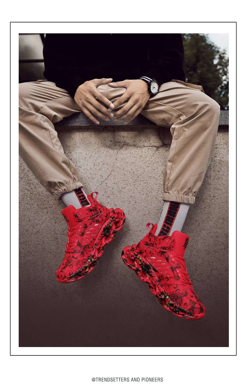 Модная мужская обувь для уличных танцев в стиле хип-хоп; высокие кроссовки с граффити; сезон осень-лето; Повседневная сетчатая обувь для мальчиков; zapatos hombre