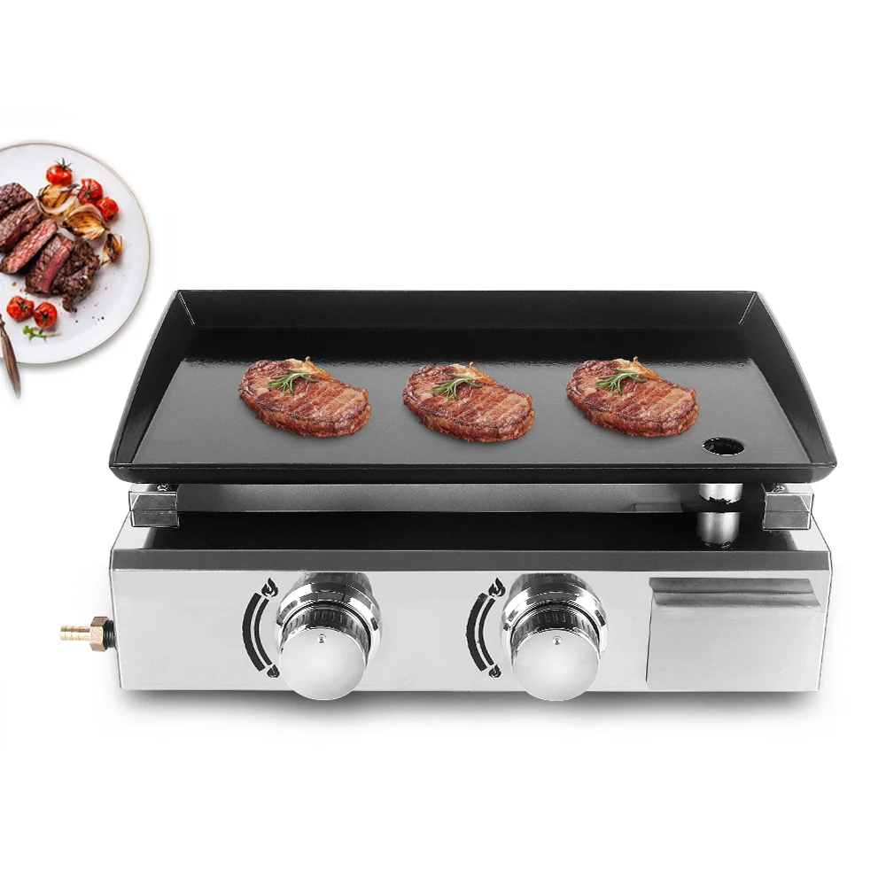 Нержавеющая сталь 2 горелки газовый барбекю планча дизайн для наружного