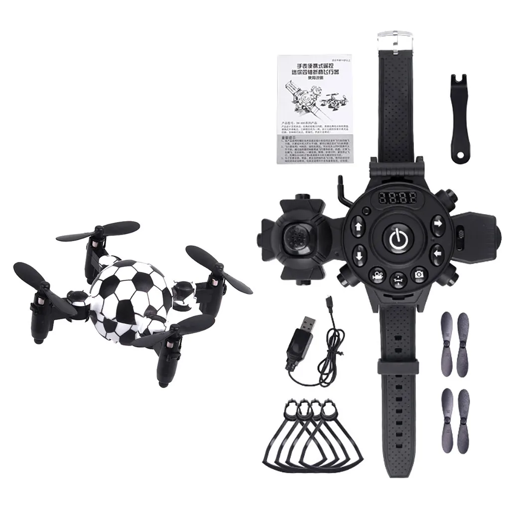 Mini Drone RC Quadcopter Watch Football Style 2.4GHz Remote Control Fold Drone RC Helicopter Quadcopter Toys For Children