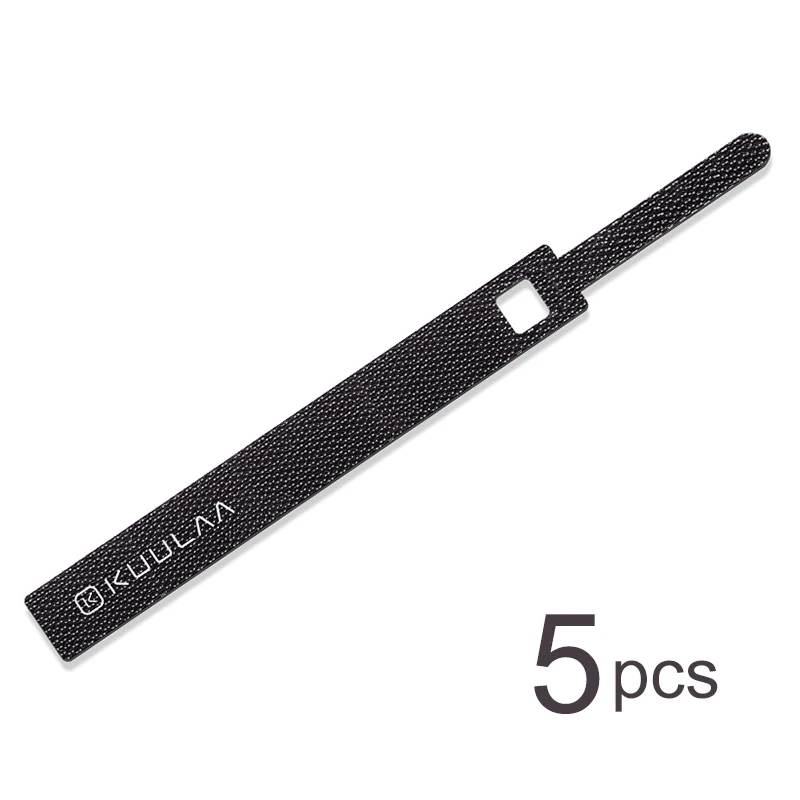 5PCS Black KUULAA Кабельный органайзер для сматывания проводов Держатель кабеля 14 см для мыши шнур для Наушников HDMI Aux USB кабель управление провода кабель протектор - Цвет: 5PCS Black