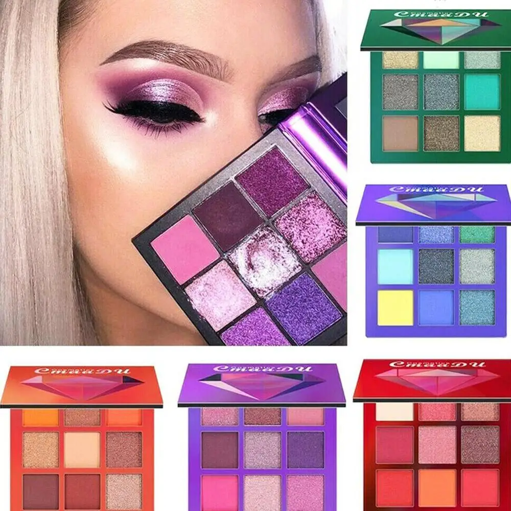 

CmaaDu 9 Color Shimmer Glitter Eye Shadow Powder Matte Fashion Makeup Pallete Pigmented Eyeshadow Beauty Cosmetic