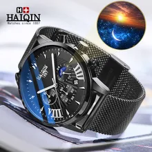 Мужские s часы лучший бренд класса люкс HAIQIN военные водонепроницаемые часы Мужские Бизнес Кварцевые хронограф сетка стальные часы Relogio Masculin