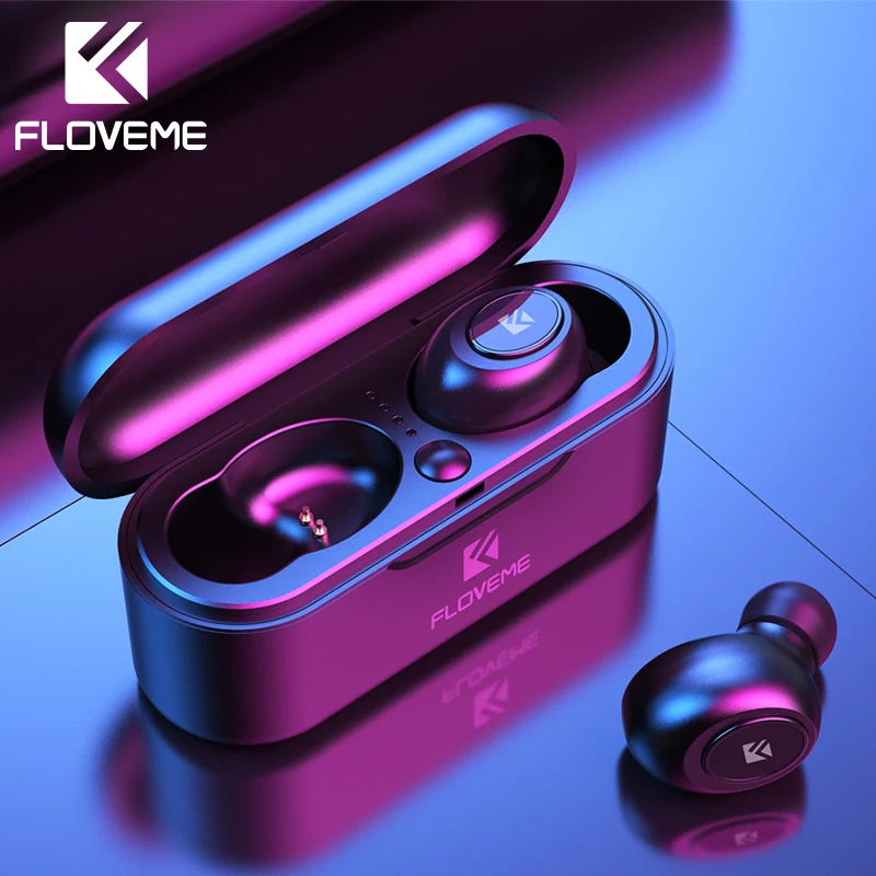 

FLOVEME Mini Bluetooth Black Wireless Earphone Headphone Sport Earphone Headset For Xiaomi 8 9 Stereo Earbuds Micro Charging Box