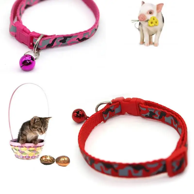 Nylon cat Bell Collar Adjustable Cat And Dog Camouflage Collar Small And Medium Dog Pet Necklace Pet Supplies Multi-color Option