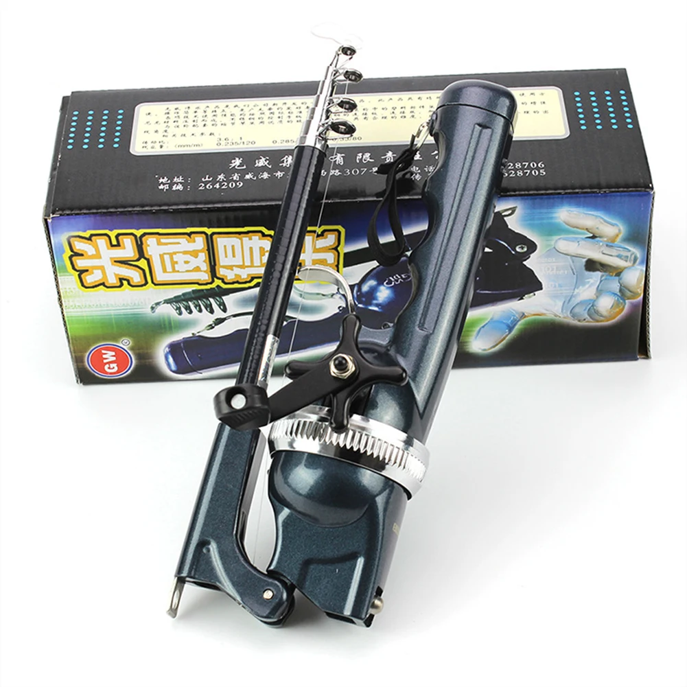 Vara de Pesca Carretel com Linha de Pesca para a Pesca Dobrável Mini Haste Telescópica Pólo Durável Portátil Epóxi 134cm 7 Varas de pescar