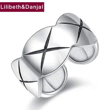 

Diamond check Ring Pure 925 Sterling Silver Smooth Adjustable Rings for women 925 silver Jewelry anillos mujer 2020 Arrival R13