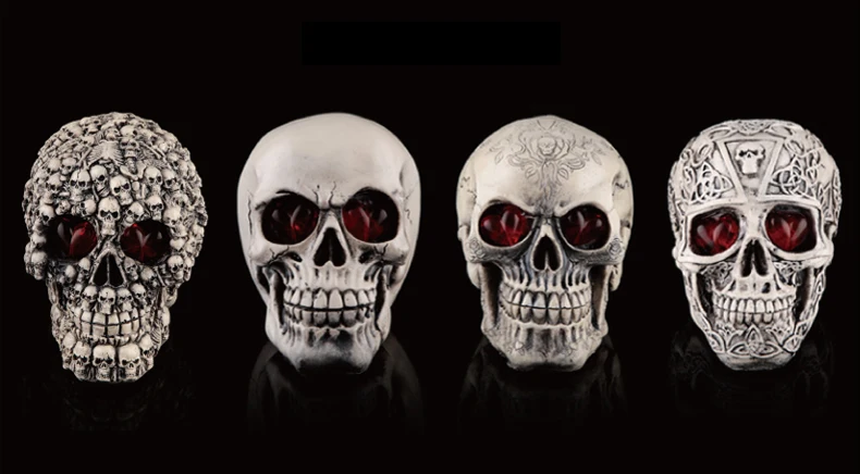 Halloween Human Prop Resin Skull LED Night Lights Decorative Novelty Pranksters Halloween Supplies